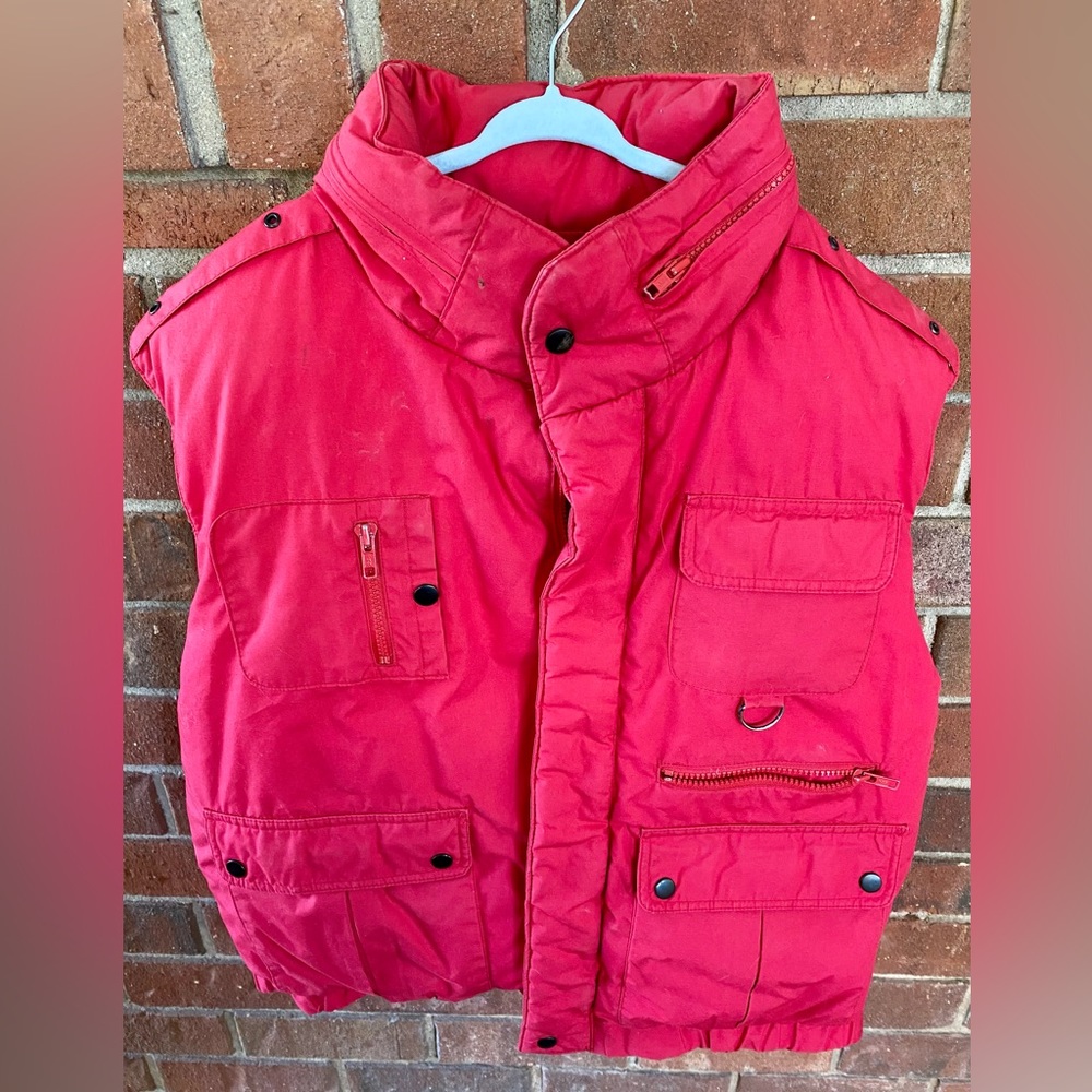 The Company Store red puffer vest.